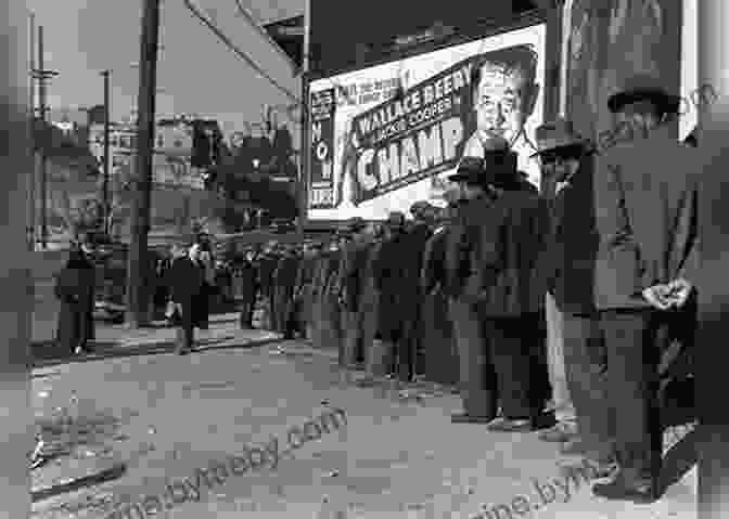 A Black And White Photograph Of A Long Line Of Men Waiting For Work During The Great Depression Born And Bred In The Great Depression