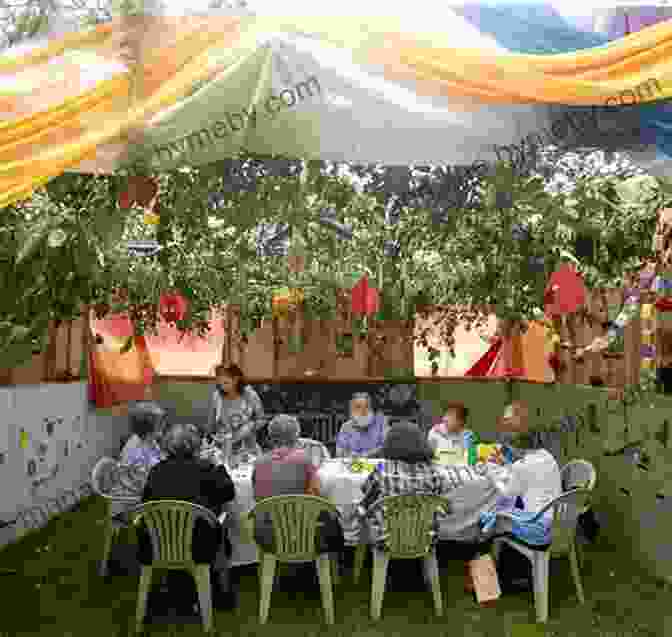 A Family Gathered Inside A Sukkah, Enjoying A Joyous Sukkot Celebration The Very Crowded Sukkah Leslie Kimmelman