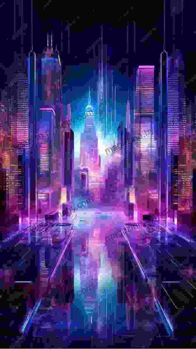 A Vibrant Cityscape With Towering Neon Skyscrapers Illuminating The Night Sky. Steel Beach (Eight Worlds 2)