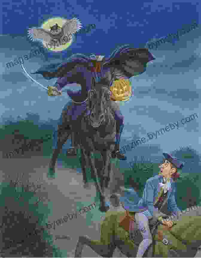 A Vintage Illustration Of Ichabod Crane And The Headless Horseman The Legend Of Sleepy Hollow