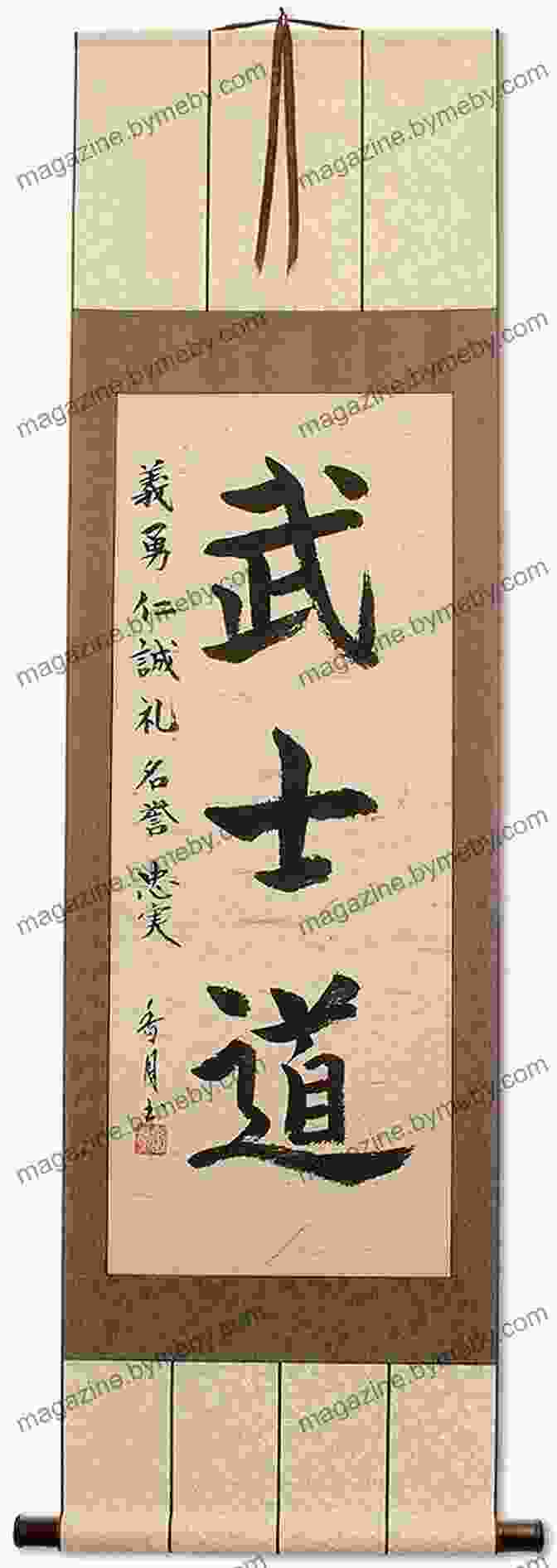 An Ancient Scroll Depicting The Tenets Of Bushido, With Calligraphy Flowing Gracefully Across The Parchment, Embodying The Samurai's Unwavering Principles. A Brief History Of Japan: Samurai Shogun And Zen: The Extraordinary Story Of The Land Of The Rising Sun (Brief History Of Asia Series)