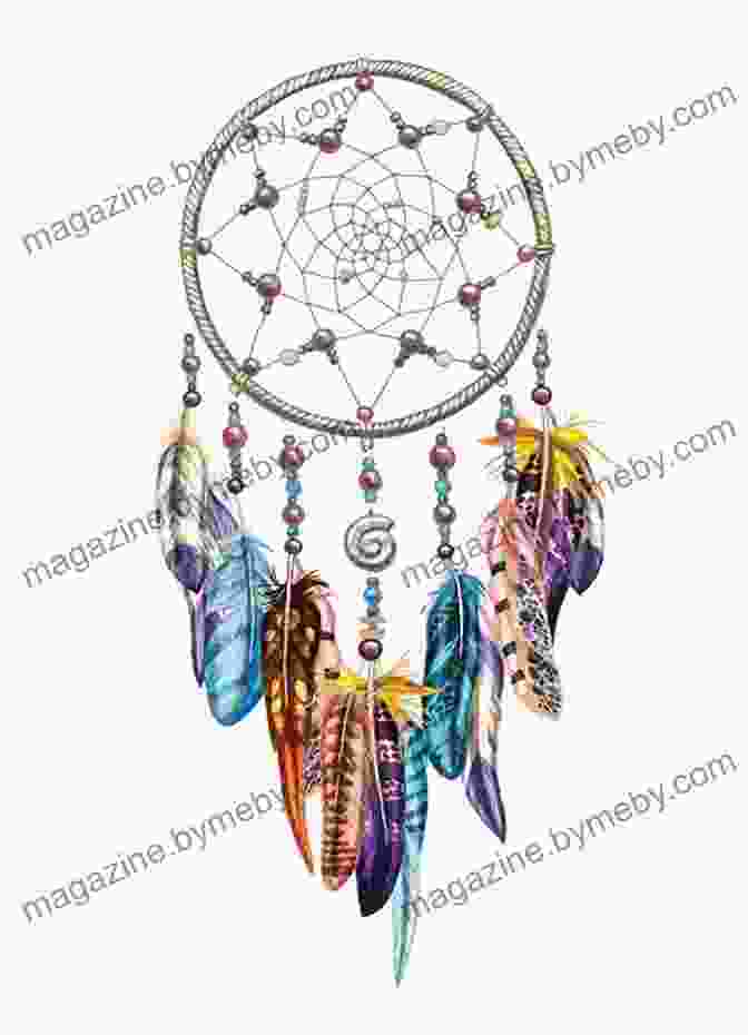 An Intricate Dreamcatcher Adorned With Feathers, Beads, And Gemstones Hangs Against A Backdrop Of Swirling Colors The Dreamcatcher John Spangler