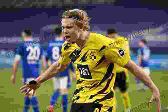 Erling Braut Haaland Celebrating A Goal For Borussia Dortmund Erling Braut Haaland: Football Rising Stars