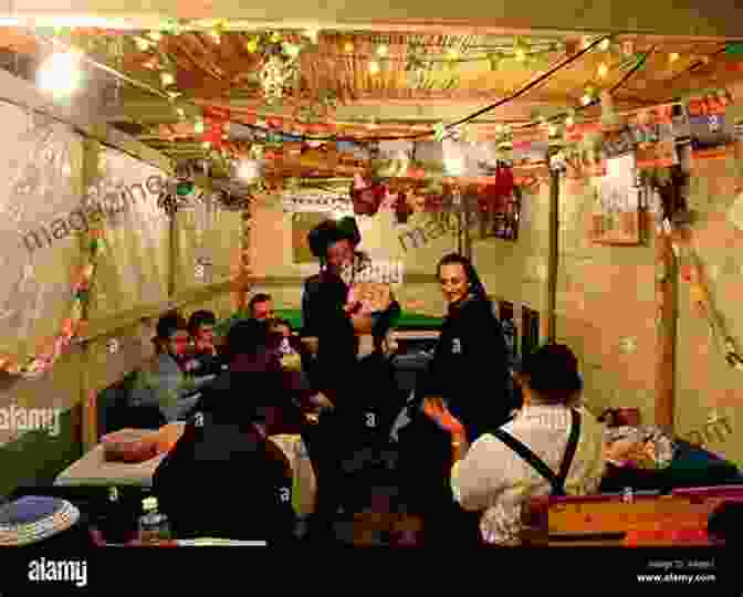 Families Inside A Sukkah, Observing Traditional Sukkot Customs Like Eating From Communal Bowls And Sleeping Beneath The Stars The Very Crowded Sukkah Leslie Kimmelman