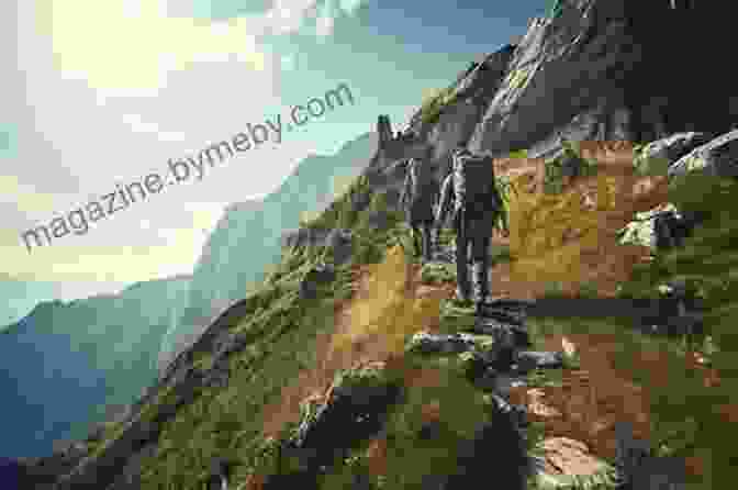 Hikers Ascending A Steep Mountain Trail, Surrounded By Rolling Hills And A Clear Blue Sky Walking On Harris And Lewis: 30 Day Walks Exploring The Islands (Cicerone Guides)