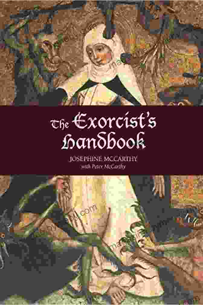 The Exorcist Handbook By Josephine McCarthy, Featuring A Dark Background With A Glowing Cross And A Woman Looking Up In Fear The Exorcist S Handbook Josephine McCarthy