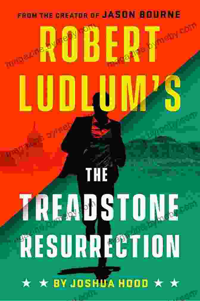 The Treadstone Resurrection Book Cover Featuring A Man In The Shadows With An Eerie Glow In His Eyes Robert Ludlum S The Treadstone Resurrection